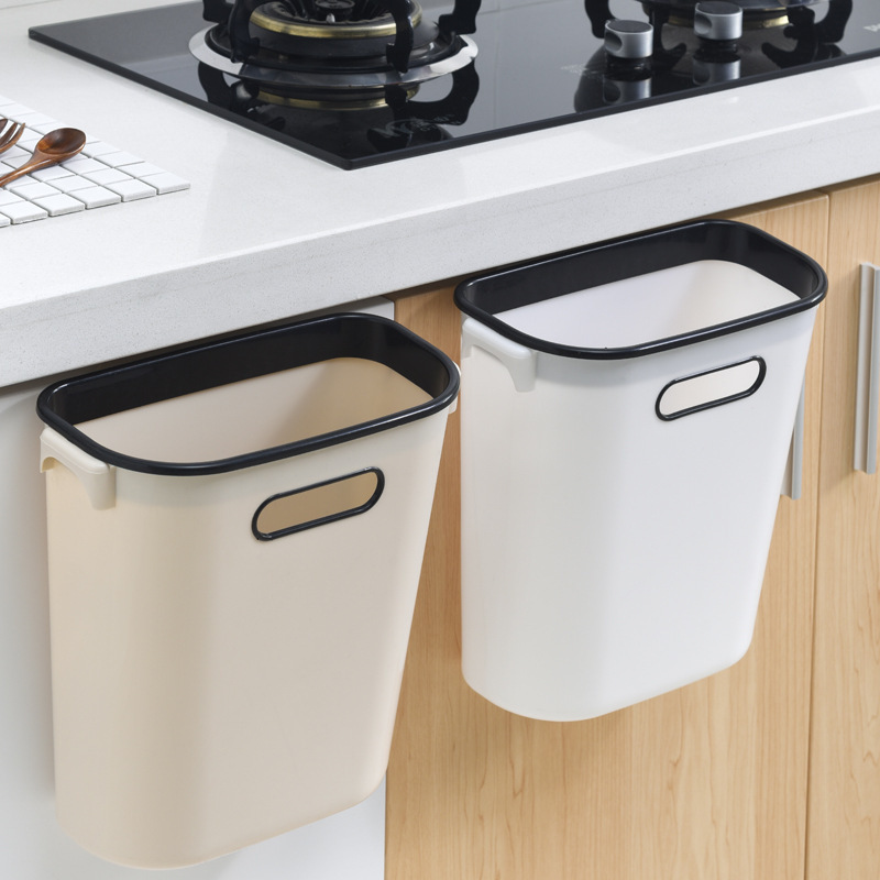 Kitchen Wall-Mounted Trash Can Plastic Cabinet Door Hanging Household Large without Cover Creative Nordic Toilet Storage Can