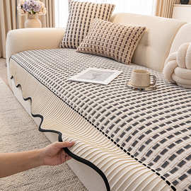 法式高级感异形沙发垫盖布四季通用复古风座垫固定防滑坐垫子批发