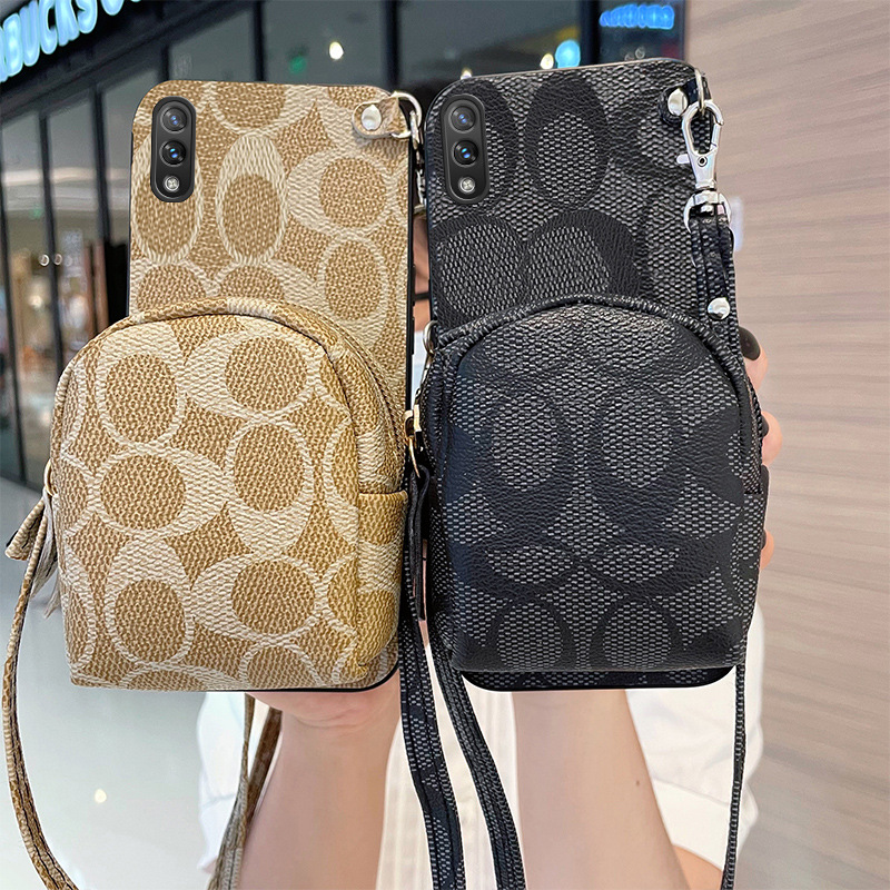 适用vivoy93手机壳z5x零钱卡包y97/y95/y66斜跨y67背带z6挂绳y83