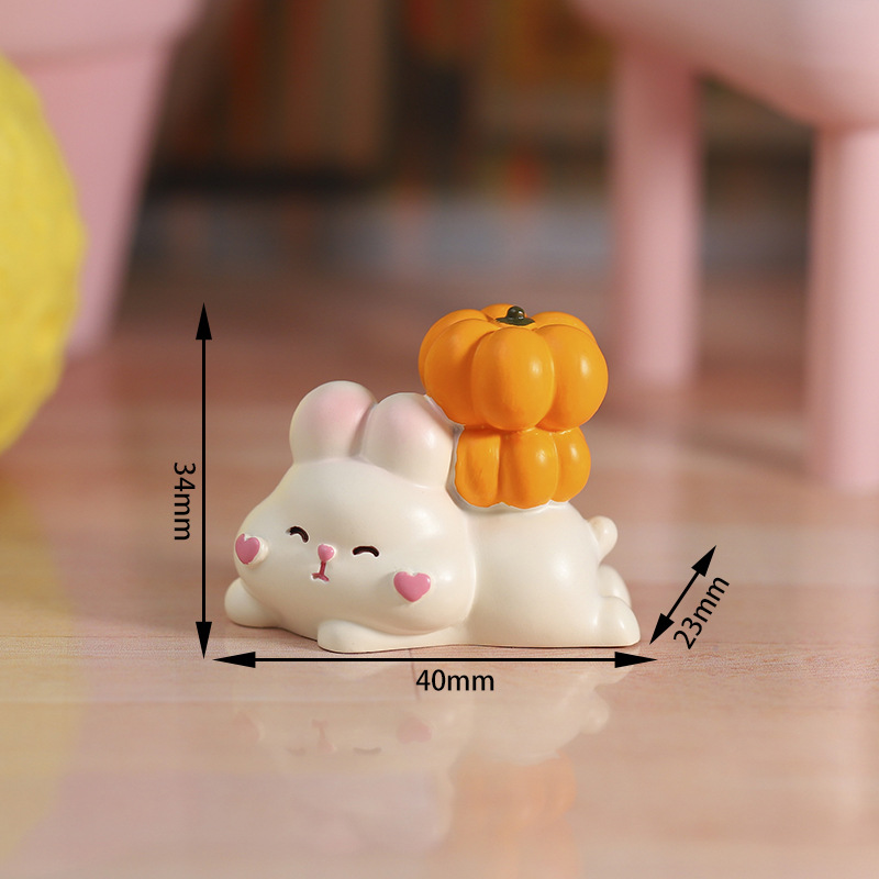 New Zodiac Rabbit Small Ornaments Resin Crafts Wholesale Office Desk Surface Panel Car Cake Home Decoration