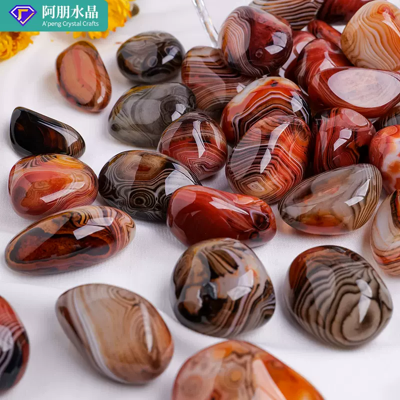 天然石黑红缠丝玛瑙水晶滚石雨花石把玩儿童淘矿考古玉石矿标摆件