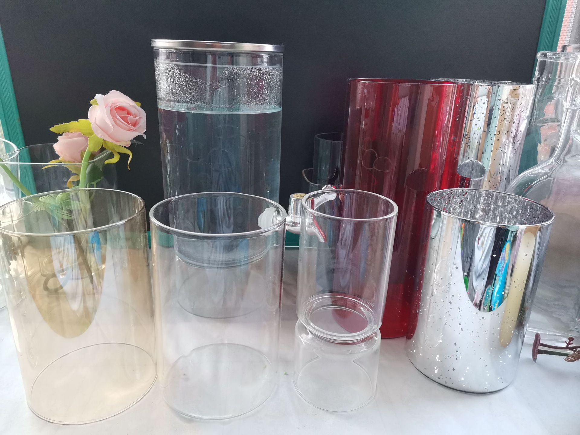 玻璃罩烛台玻璃蜡烛杯蜡烛防风罩跨境热销万圣节蜡烛灯香薰罩