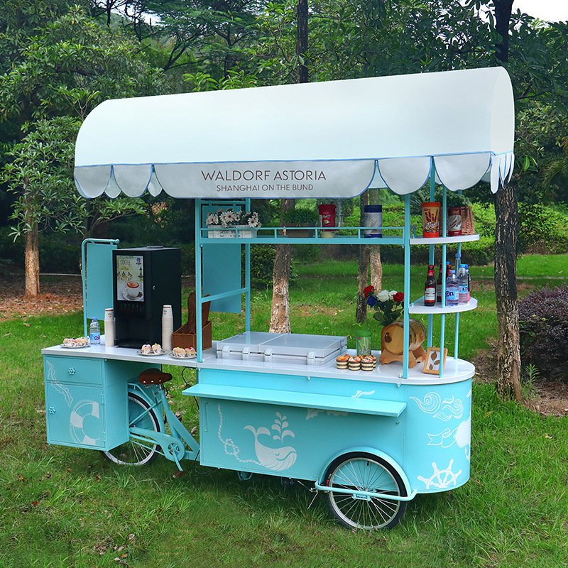 网红三轮自行车雪糕冰淇淋冷冻车商场店面装饰展会产品陈列贩售车