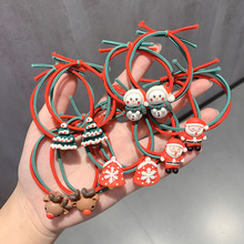圣诞节发绳可爱森系韩国麋鹿圣诞老人发圈甜美扎头发皮筋卡通头绳