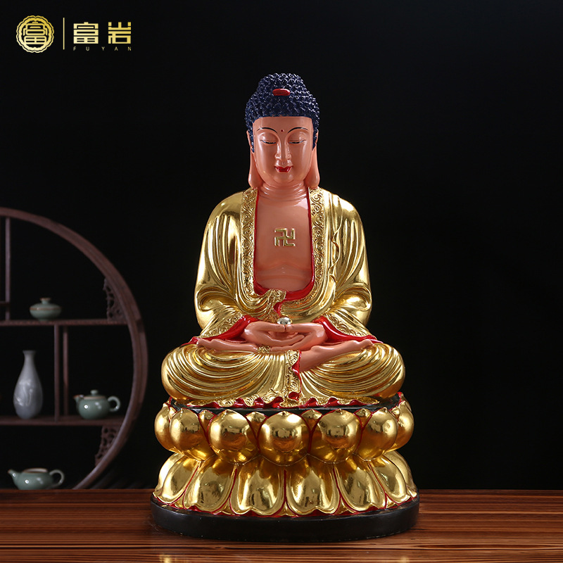 三宝佛大日如来佛祖佛像供奉家用摆件26寸阿弥陀佛释迦牟尼佛