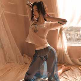 肚兜开叉禁欲性感后入民国套装激情睡衣制服免脱旗袍透明情趣灌云县