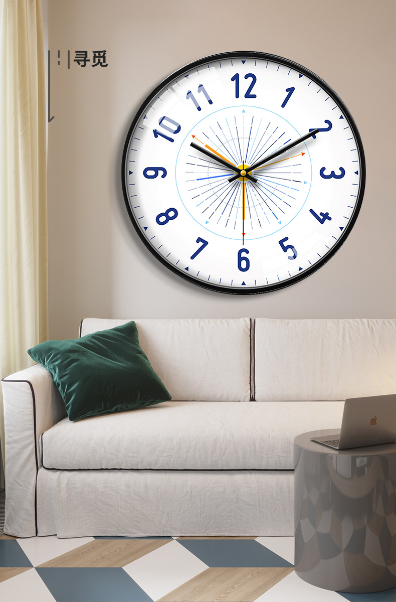 挂钟静音简约石英钟表客厅家用数字时钟亚马逊挂钟wall clock批发