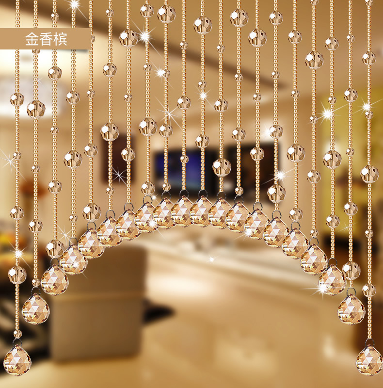 水晶珠帘隔断帘玄关门帘客厅装饰吊链屏风卫生间弧形挂帘子