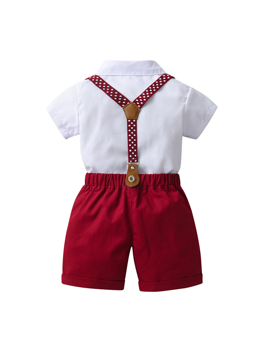 Cross-Border Children's Clothing First-Hand Supply Summer Short-Sleeved Children's Suit Baby Clothes British Gentleman Dress Boys' Summer Clothes