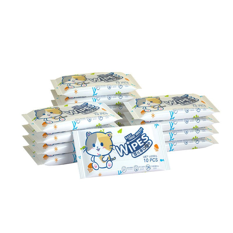 Baby Wipes Special Wet Tissue Independent Packaging Baby Wipe Household Children Cleaning Small Bag Tissue Wholesale