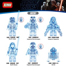 欣宏X0287星战全息暴风兵达斯瑞文全息R2-D2拼装积木人仔儿童玩具