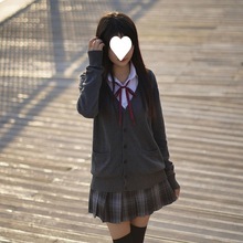 针织外套日系制服学院风针织衫基础领开衫毛衣外套学生校服班服热