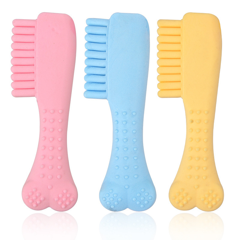 Pet Toy TPR Milk Flavor Foaming Comb Teddy Bichon Molar Tooth Cleaning Foaming Toy Factory Direct Supply