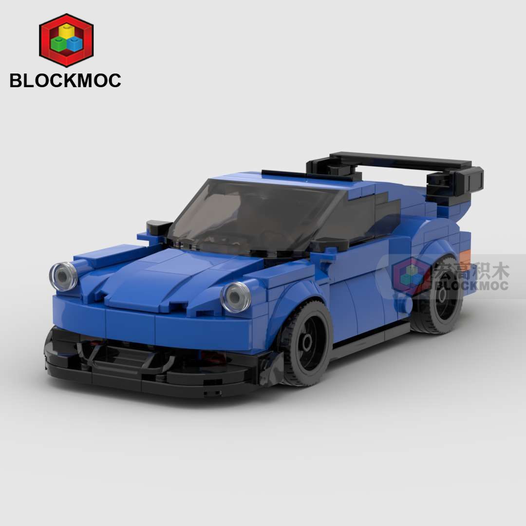 保时捷911rwb赛车跑车moc积木兼容乐高益智拼装儿童玩具跨境批发