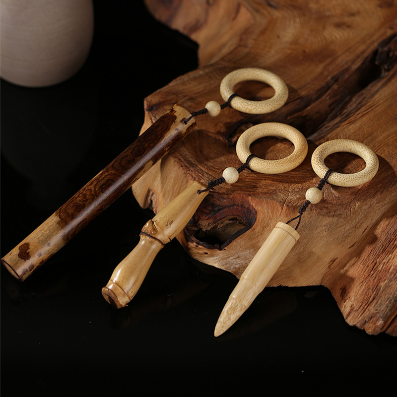 僮烨文玩玉竹佛肚竹实心竹高密度老料云妃竹手把件挂件钥匙扣吊坠