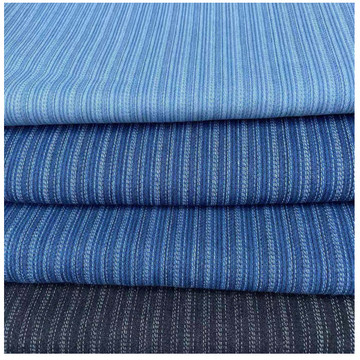 潮牌提花牛仔面料 水洗面料肌理中厚硬挺服装外套裤子面料 色织条