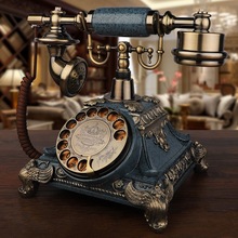 美式仿古电话机座机欧式复用办公电话时尚创意旋转无线插卡