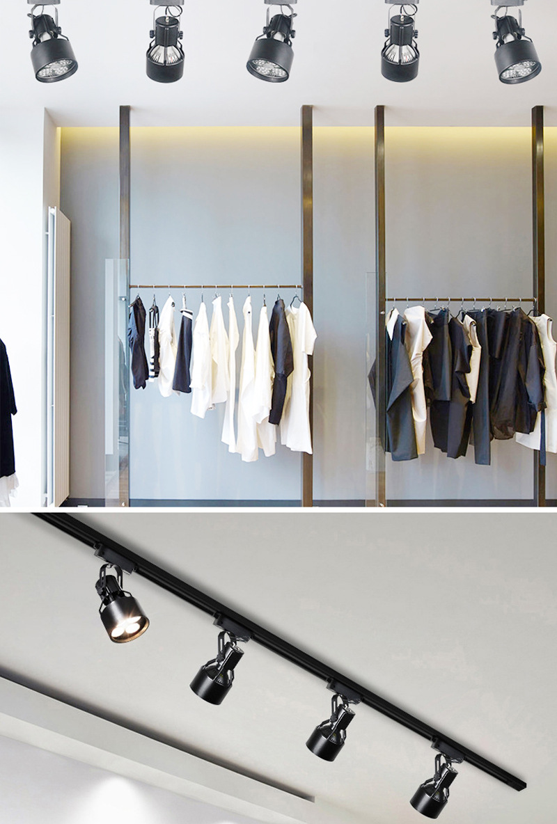 轨道射灯服装店铺商场超市par30灯导轨射灯轨道灯内置风扇