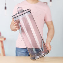 大容量透明大号玻璃密封罐储存罐食品材陈皮茶叶罐直筒带盖瓶