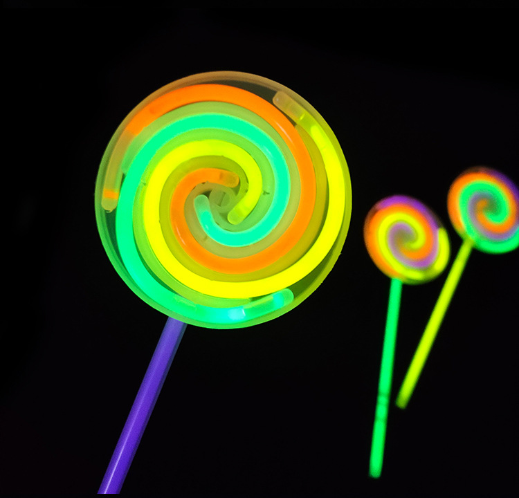一次性荧光棒棒糖转风车夜光棒万圣节圣诞节晚会助兴发光助威道具