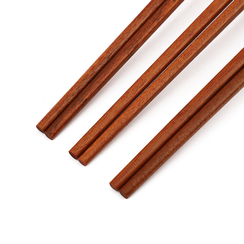 Red Iron Wooden Chopsticks Household High-End 10 Pairs Blister Pack Natural Non-Slip Tableware Hotel Solid Wood Suit Wholesale Kuaizi