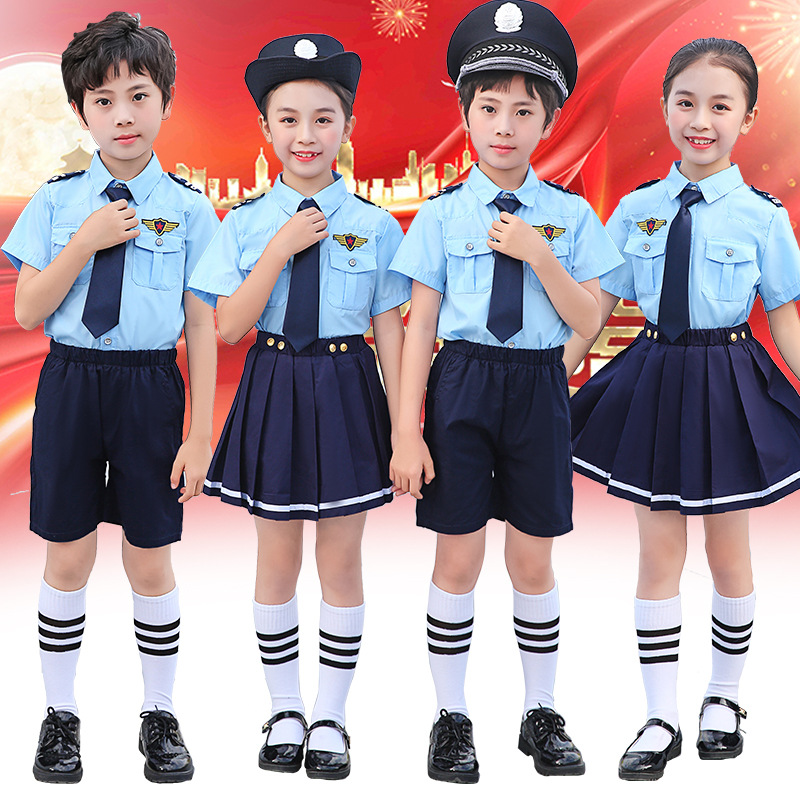 夏季儿童军装演出服幼儿园毕业服装小学生海军制服六一表演服套装
