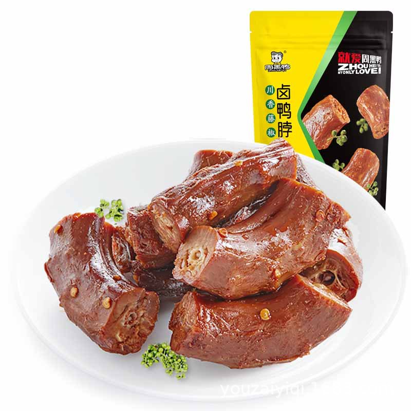 【周黑鸭】藤椒鸭脖140g真空包装武汉特产辣卤味鸭货零食整箱批发