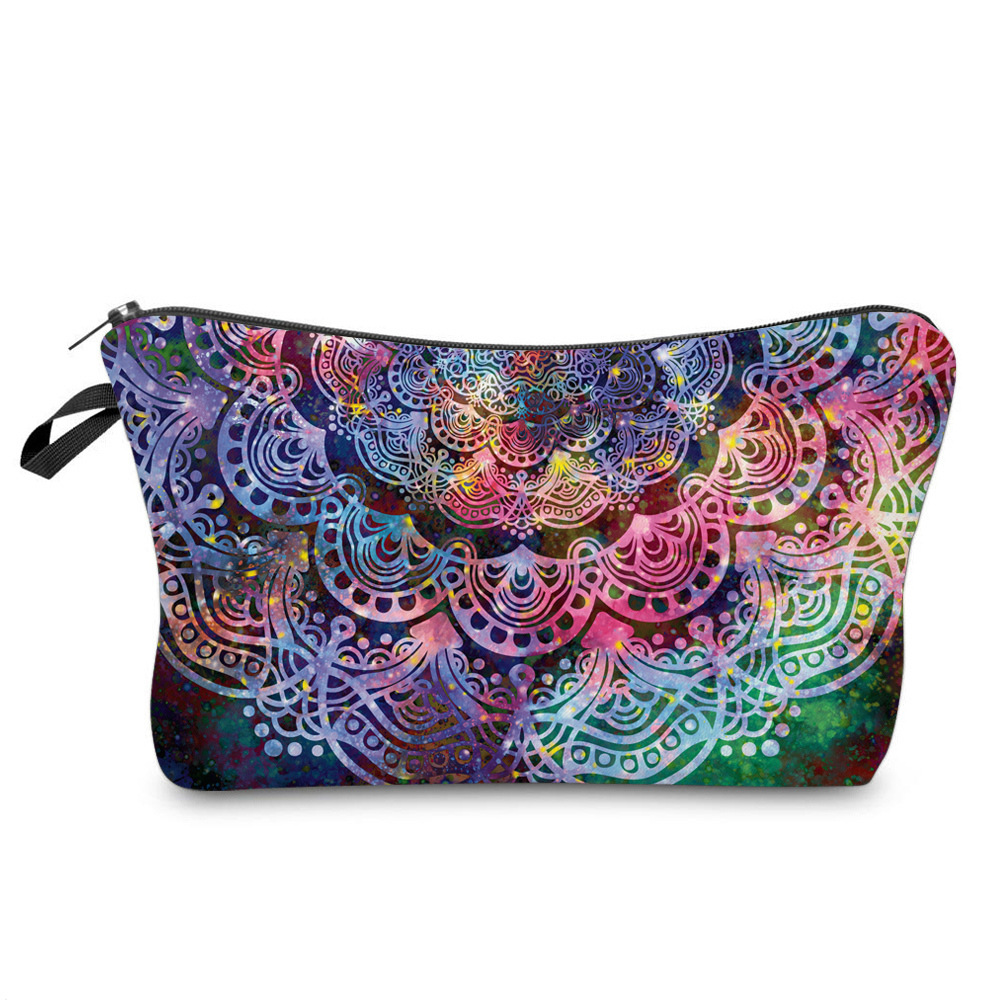 Amazon Digital Printing Mandala Cosmetic Bag Clutch Women's Multifunctional Travel Storage Wash Bag Women