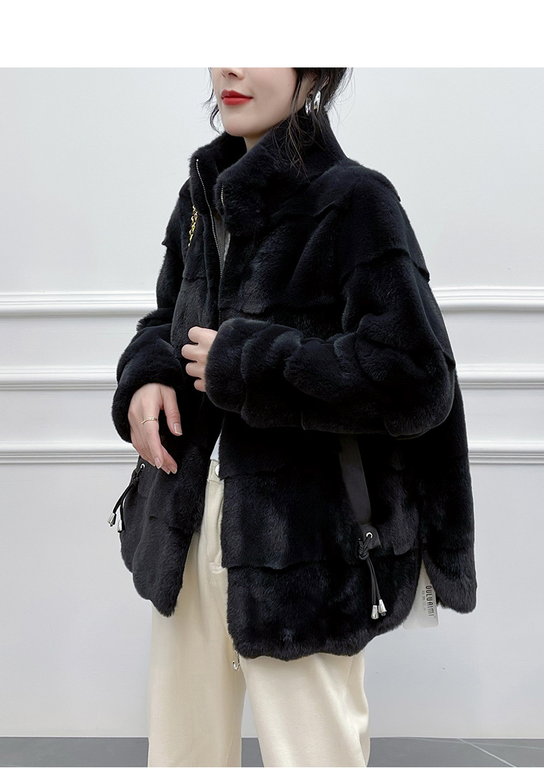 2022年新款名媛时尚保暖秋冬皮草丹麦貂绒貂水貂皮大衣外套