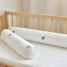 新生儿绗缝刺绣圆柱枕婴儿床圆柱防撞缓冲围栏宝宝床围栏床围