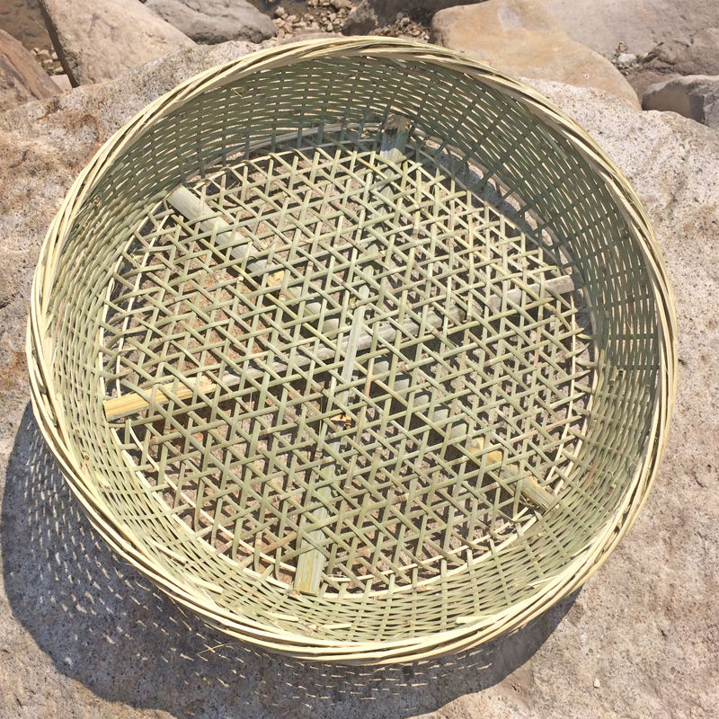 竹筛竹编制品簸箕筐水果篮筛子豆腐筛子网圆形晾晒家用手农家蓝