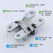 暗合页隐形门合页十字铰链防盗门暗铰链折叠暗藏合页隐藏暗门合页