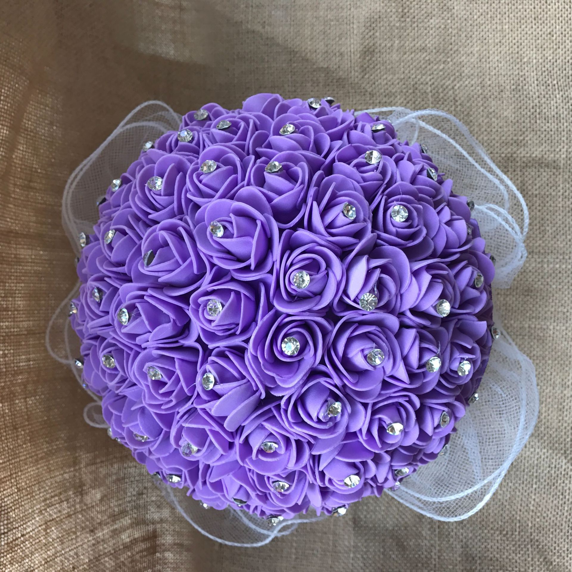 欧美新娘双层纱手捧花派对用品婚庆用品喜庆节庆礼品跨境货源wh08