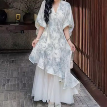 新中式连衣裙子女春季2024新款今年流行高端精致网纱裙气质高级感