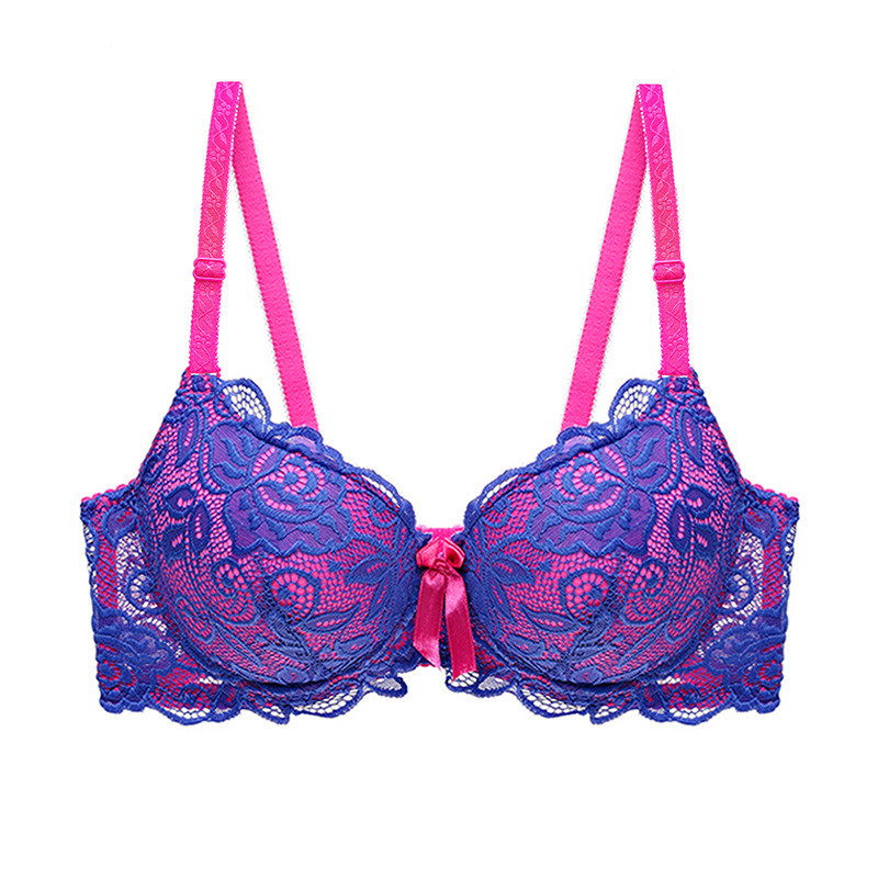 跨境法式蕾丝性感文胸欧美撞色外贸女士内衣亚马逊shein temu胸罩