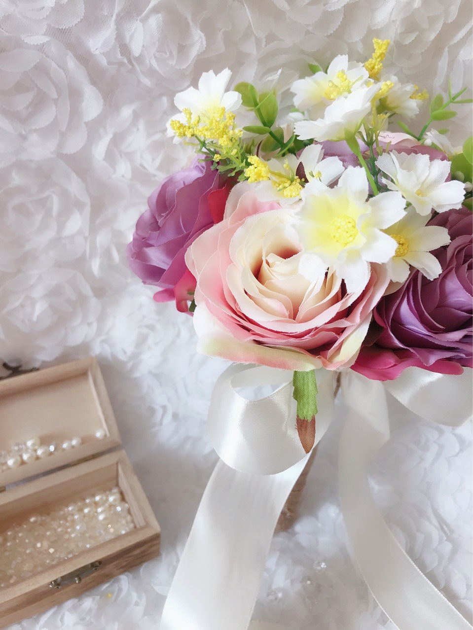 婚礼结婚新娘手捧花仿真花花束假花韩式高档影楼摄影拍照道具森系