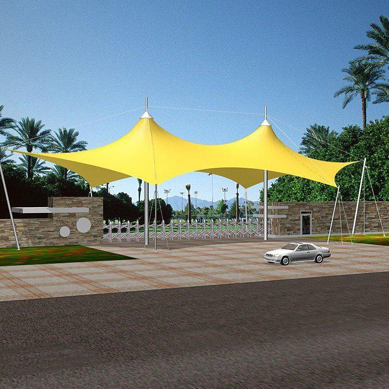 高自洁ptfe膜结构屋面遮阳棚设计张拉膜结构屋顶雨棚施工