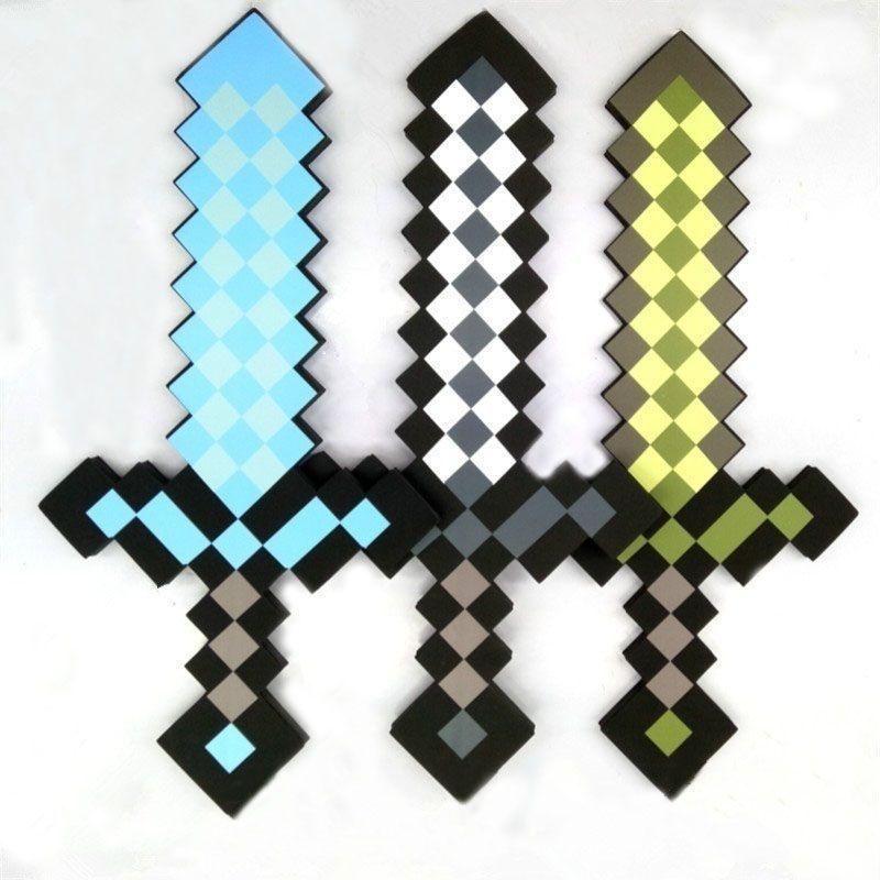 我的世界武器玩具泡沫钻石剑枪游戏同款道具模型儿童人物角色扮演