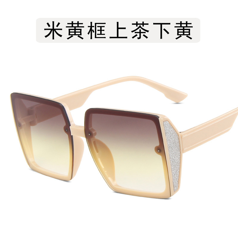 Korean Style Fashionable Sunglasses Ins Trendy Beach Vacation Sunshade Sunglasses New Large Frame Personalized Sunglasses Women