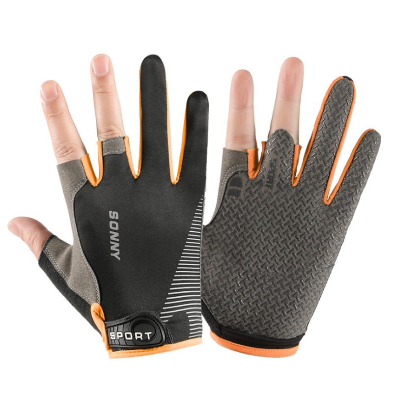 户外钓鱼手套男露三指路亚夜钓防晒垂钓快递外卖防滑抓鱼骑车手套