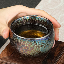 七彩杯茶盏大号品茗杯天目釉陶瓷窑变主人杯功夫泡茶个人单杯建盏