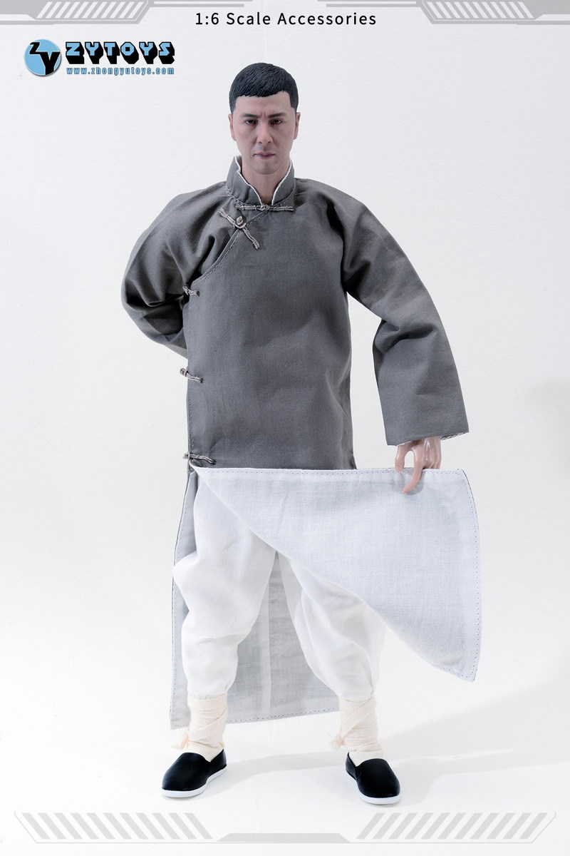 zytoys 1/6 功夫长袍 模型玩具衣服 手办 人偶叶问 灰色 zy15-15