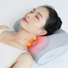 颈椎按摩枕肩颈按摩仪腰部加热靠枕揉捏热敷家用多功能颈部按摩器