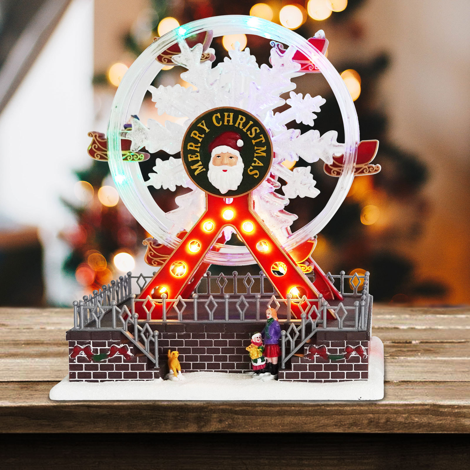 Spot Cross-Border Christmas Decorations Colorful Lights Cool Ferris Wheel Christmas Crafts Ornaments