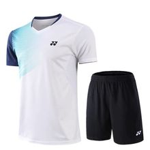 新款yy羽毛球服套装男女款上衣速干透气圆领短袖T恤比赛服