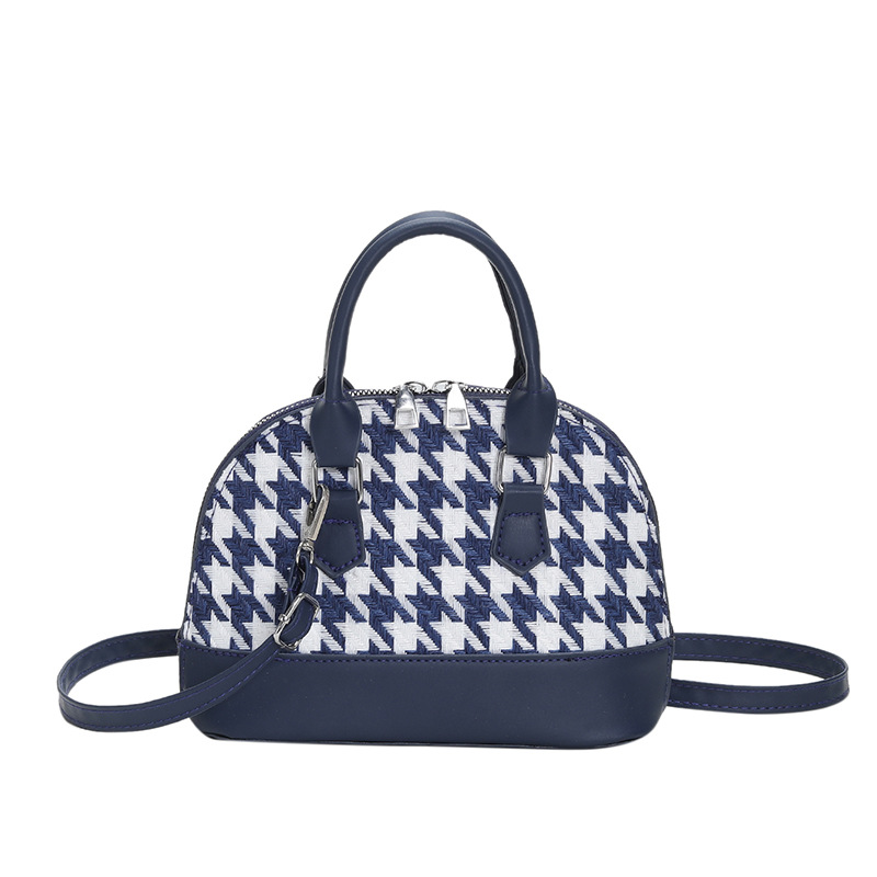 Fashion Plaid Shell Bag Women's Bag 2023 Spring Popular New Handbag Minority All-Match Shoulder Messenger Bag