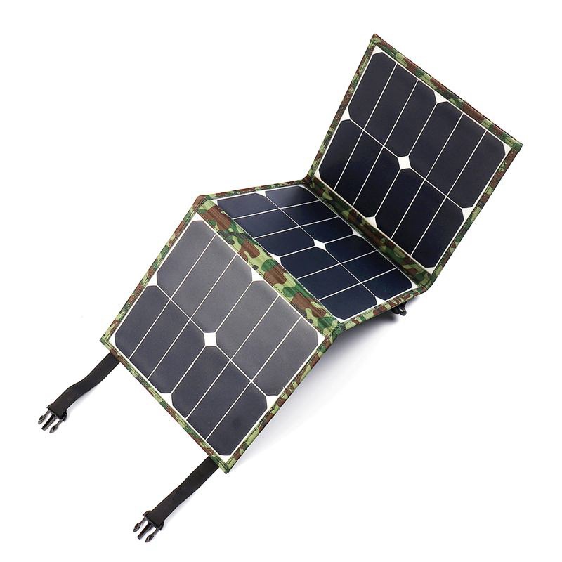 跨境专供太阳能折叠包sunpower45w充电板汽车电瓶发电户外充电,微商