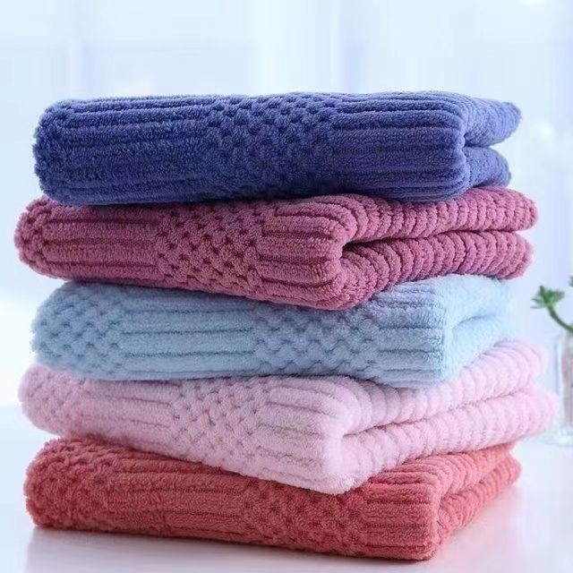 经编高密珊瑚绒吉祥格加厚中国结花纹毛巾成人家用礼品赠品套装毛