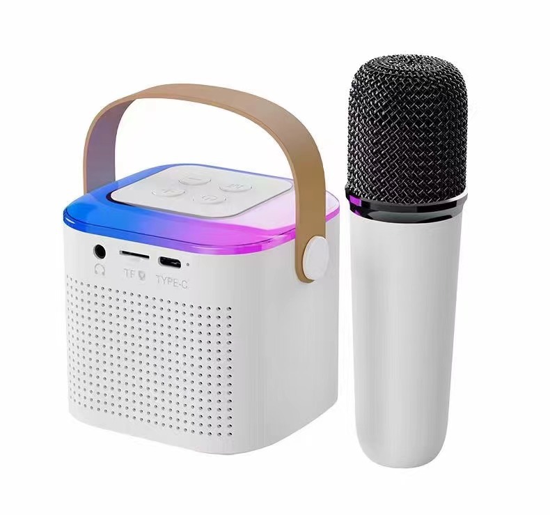 E-Commerce New Bluetooth Children's Gadget for Singing Songs Audio Colorful Gradient Microphone Portable Outdoor Karaoke Wireless Microphone