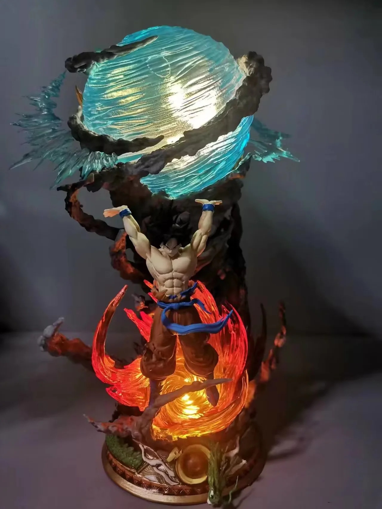 龙珠 赛亚人 gk 卡卡罗特 元气弹战损悟空 发光特效场景盒装手办